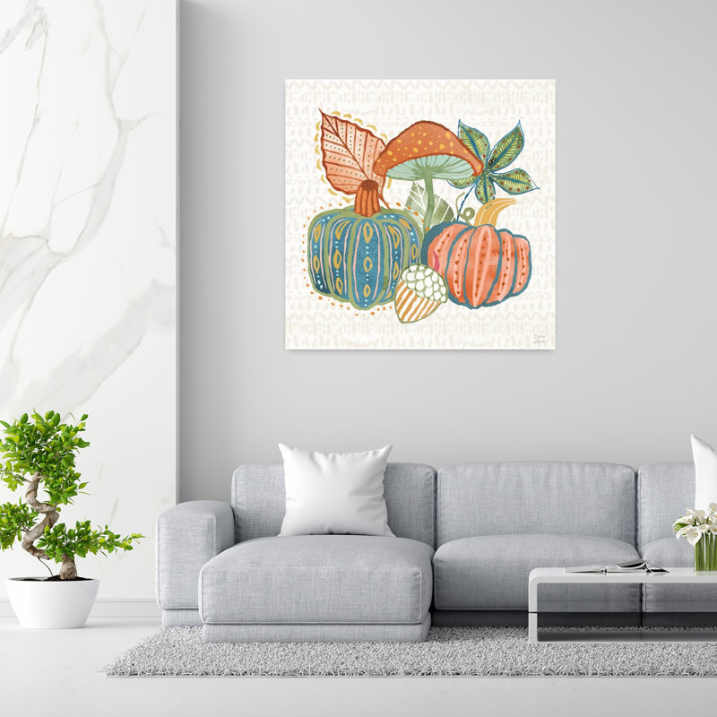 Moisson fantaisiste de récolte, art abstrait d'automne, H 48 po x l 48 po