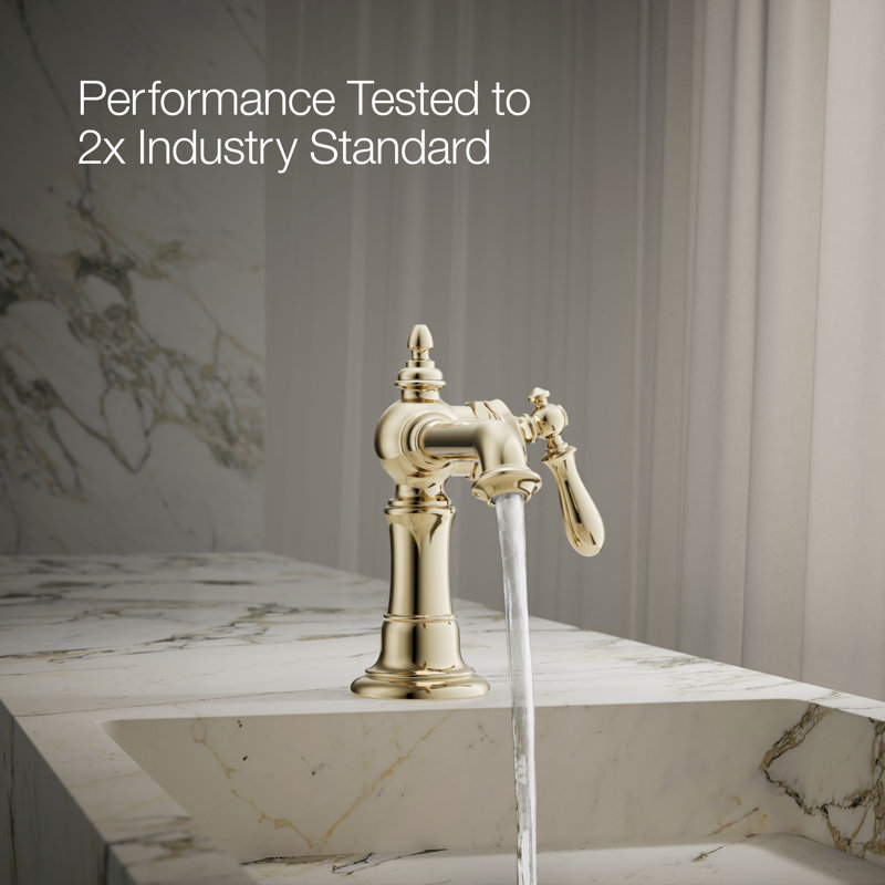 Artifacts® Single Hole Bathroom Faucet with Drain Assembly, Vibrant French Gold