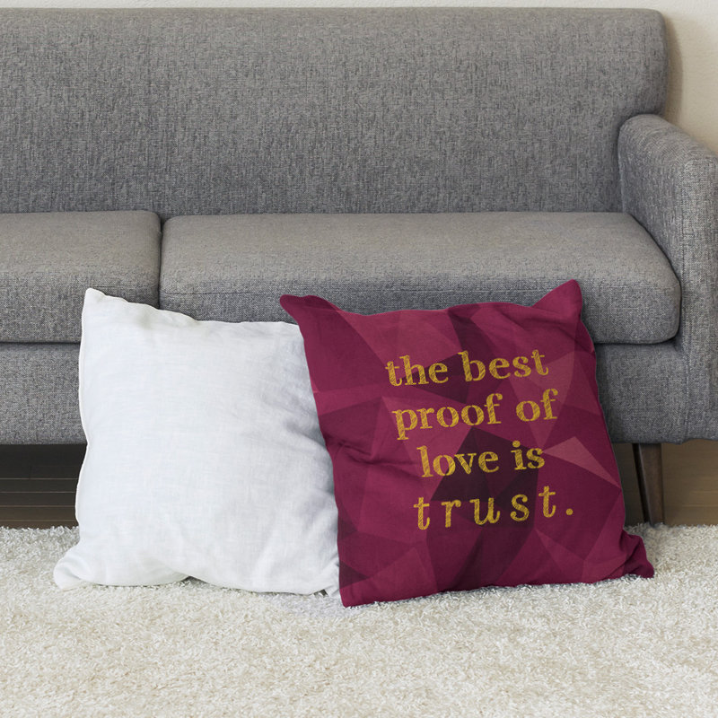 Coussin de sol pierres précieuses Love & Trust, H 40 po x l 40 po, Spinelle / or
