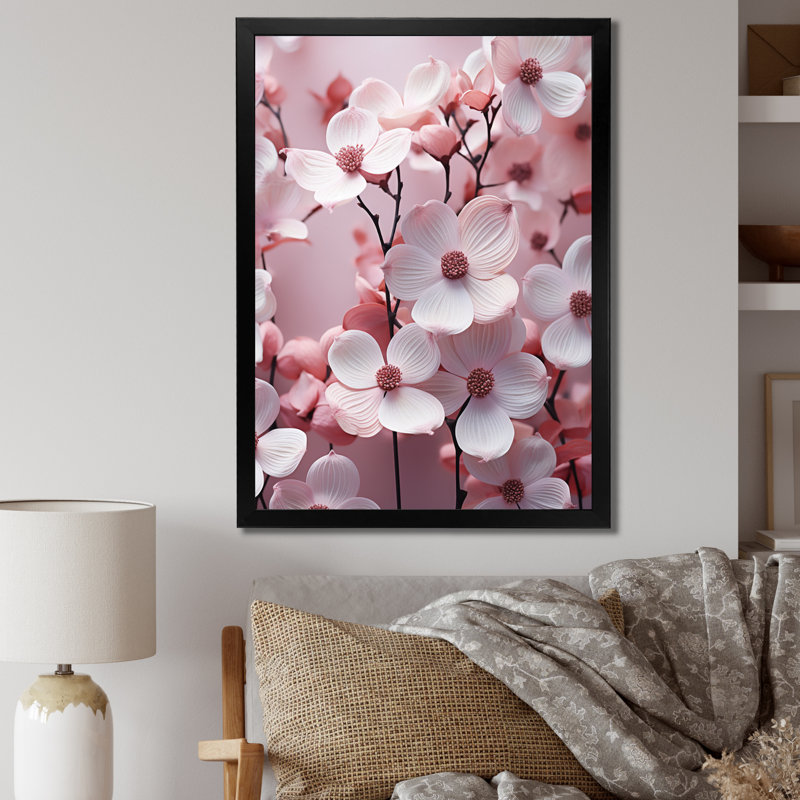 Rêve de cornouiller rose - imprimé, Cadre photo noir, H 20 po x l 12 po x P 1 po