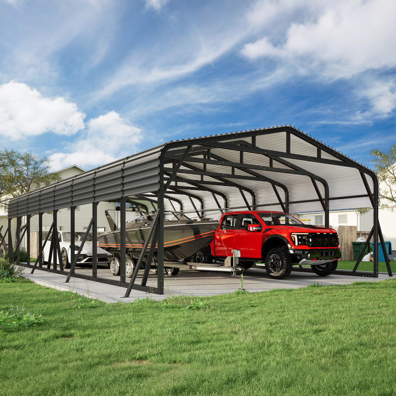 Abri de voiture en métal 20x40 Ft pour plusieurs véhicules, 40 (pi) x 20 (pi)