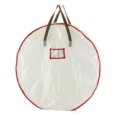 Sac de rangement pour couronne de 30 pouces avec poignées et étiquette réutilisable