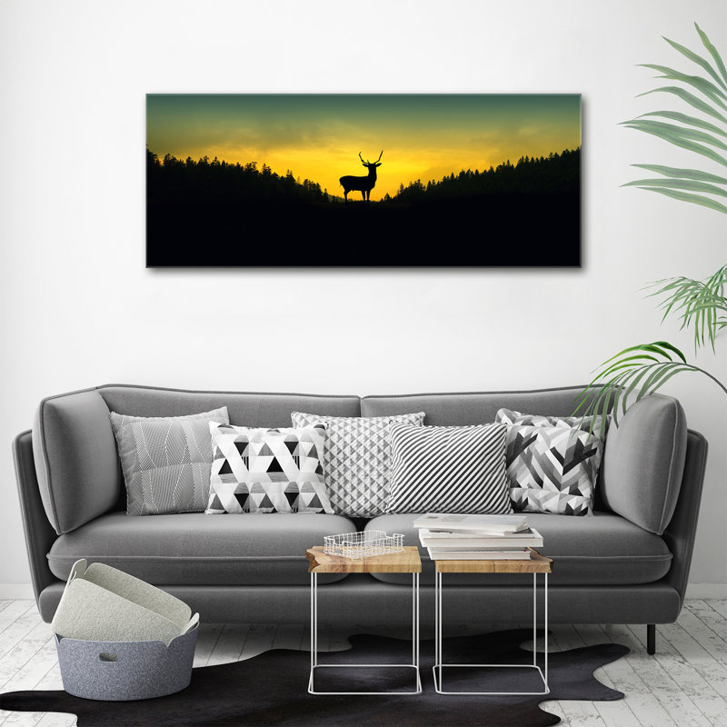 Deer - No Frame Print on Glass, Canvas, 70cm H x 140cm W x 2cm D