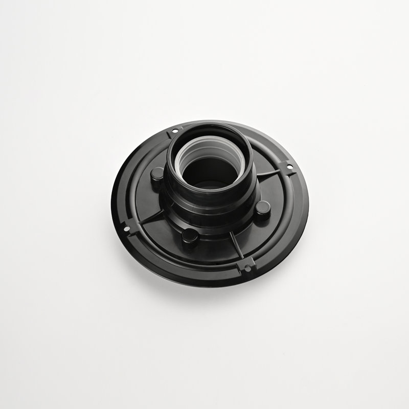 Bride de base sans joint en caoutchouc, compatible avec les accessoires d'installation - 16,5 cm L x 16,5 cm l x 6,6 cm H - ABS - Caniveau de douche linéaire - Noir mat