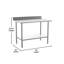 Table de cuisine et de préparation commerciale en acier inoxydable avec tablette et dosseret-98942259