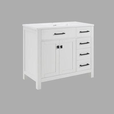 Meuble-lavabo simple 37 po Dinard avec 3 tiroirs et 2 portes