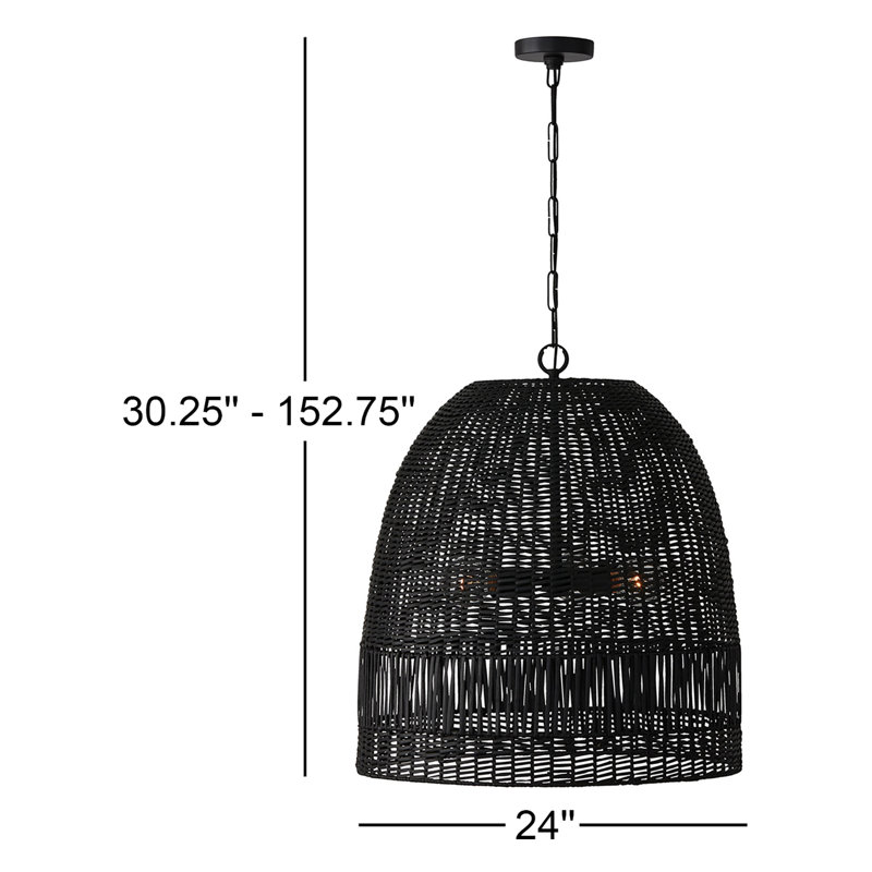 Luminaire suspendu noir mat à 3 lumières Talley