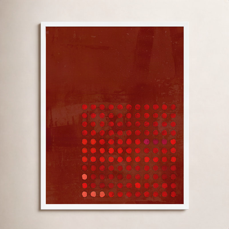 «Circles in Squares Series I Circles in Squares 7» par Jacques Pilon - reproduction d'art encadrée, Bois blanc