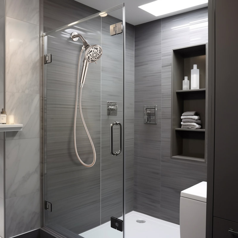 Pomme de douche à main Rain 1,8 GPM GPM, Nickel brossé