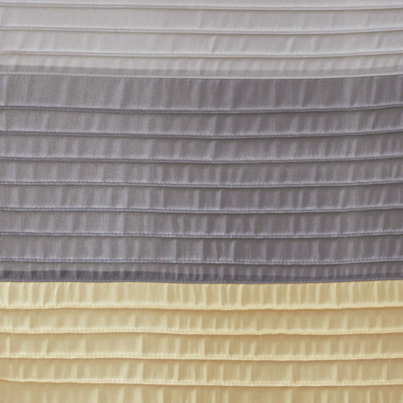 Polyester Shower Curtain Set, Yellow/Grey