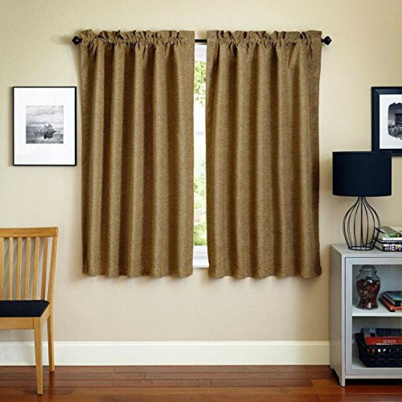 Chenille Room Darkening Sliding Panel Pair, Champaign, 52" W x 63" L