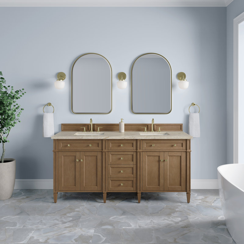 Meuble-lavabo double l 72 po Dussault, 8 po, Pacane, Tajnar