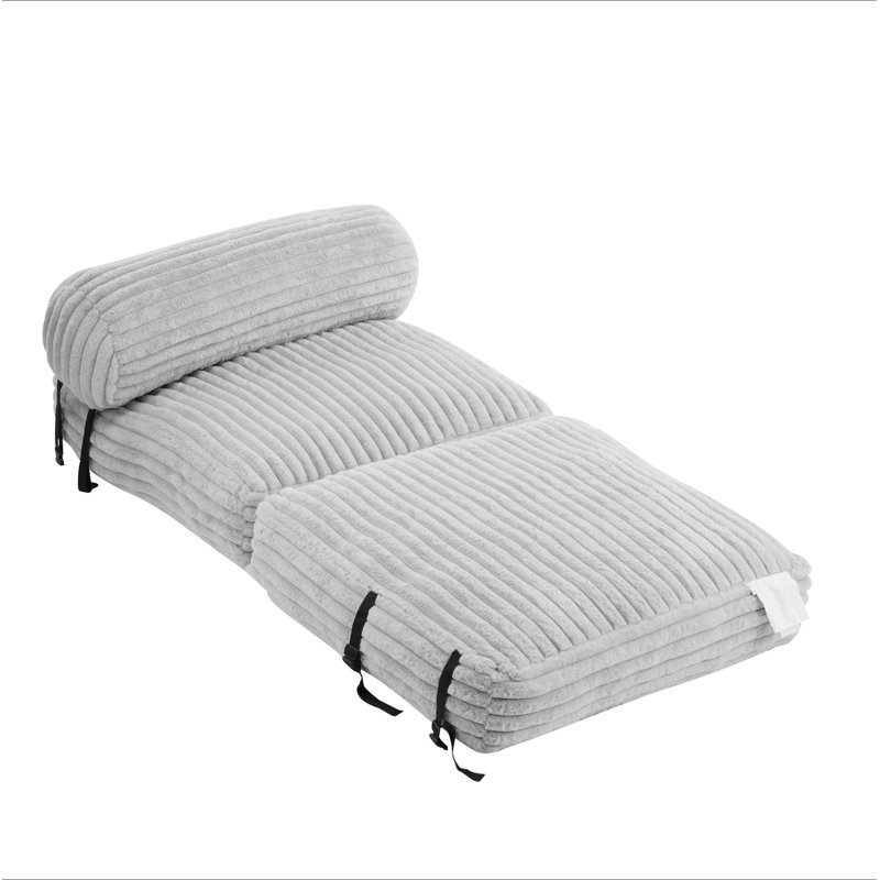 Fauteuil à billes pliable Latina, gris clair