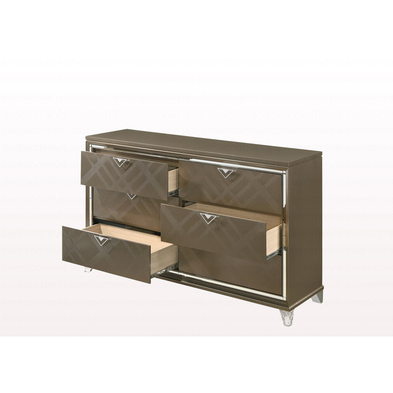 Commode moderne au fini champagne foncé