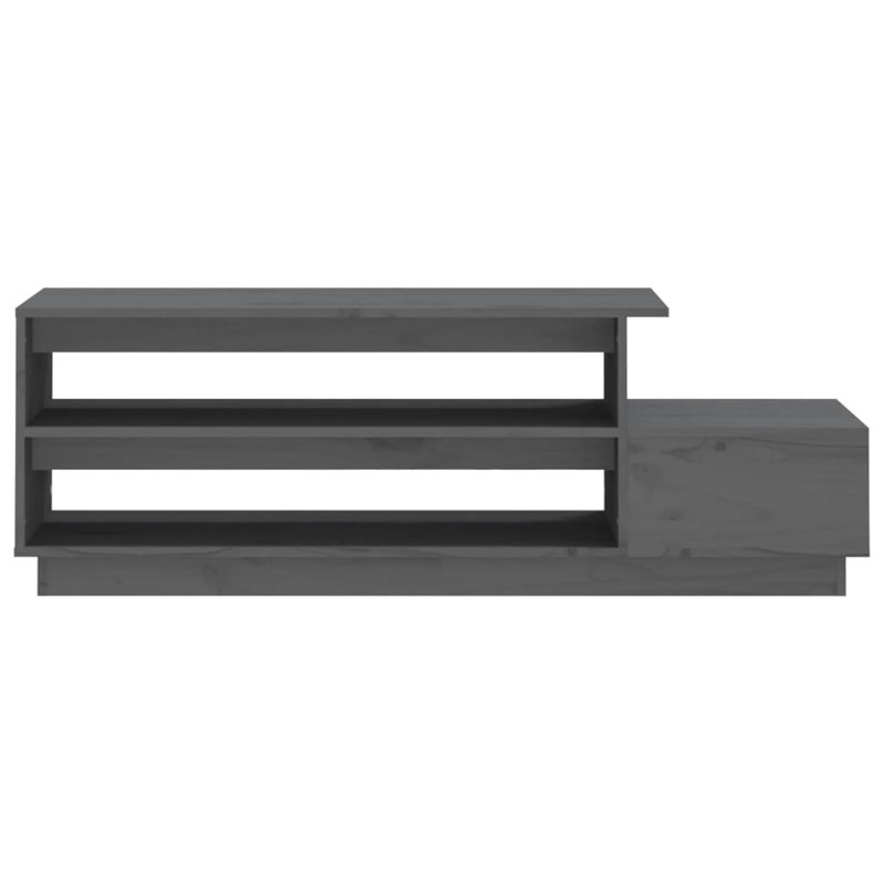 Nyall Solid Wood Floor Shelf Coffee Table with Storage, Grey