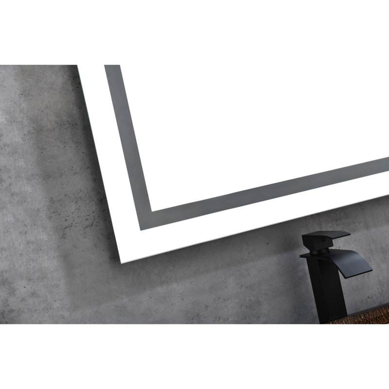 72 X 30 Inch LED Bathroom Mirror With Front And Backlight, Wall Mounted Vanity Mirror, Antifog, Memory, 3 Colors, Stepless Dimmable