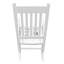 Chaise berçante en bois de couleur blanche - fabriquée en bois franc massif pour plus de fiabilité Assise large et large à dossier à lattes avec accoudoirs et trousse d'assemblage facile Capacité de poids de 250 lb