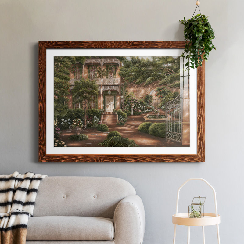 Jane's Courtyard II - peinture encadrée, Érable, H 37,5 po x l 27,5 po x P 1,5 po