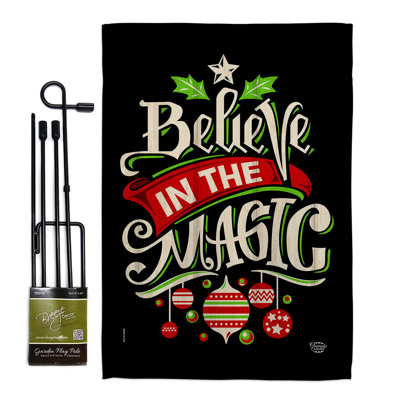 Ensemble de drapeaux en polyester 19 x 13 po Believe the Magic