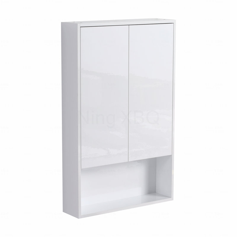 24" Bathroom Wall Cabinet, Soft Close Doors, Float Mounting Design,Glossy White,(Kd-Packing)