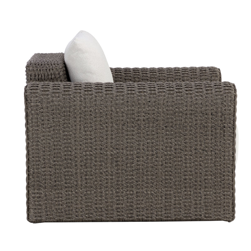 Edid Patio Chair with Cushions - Cream, Gray