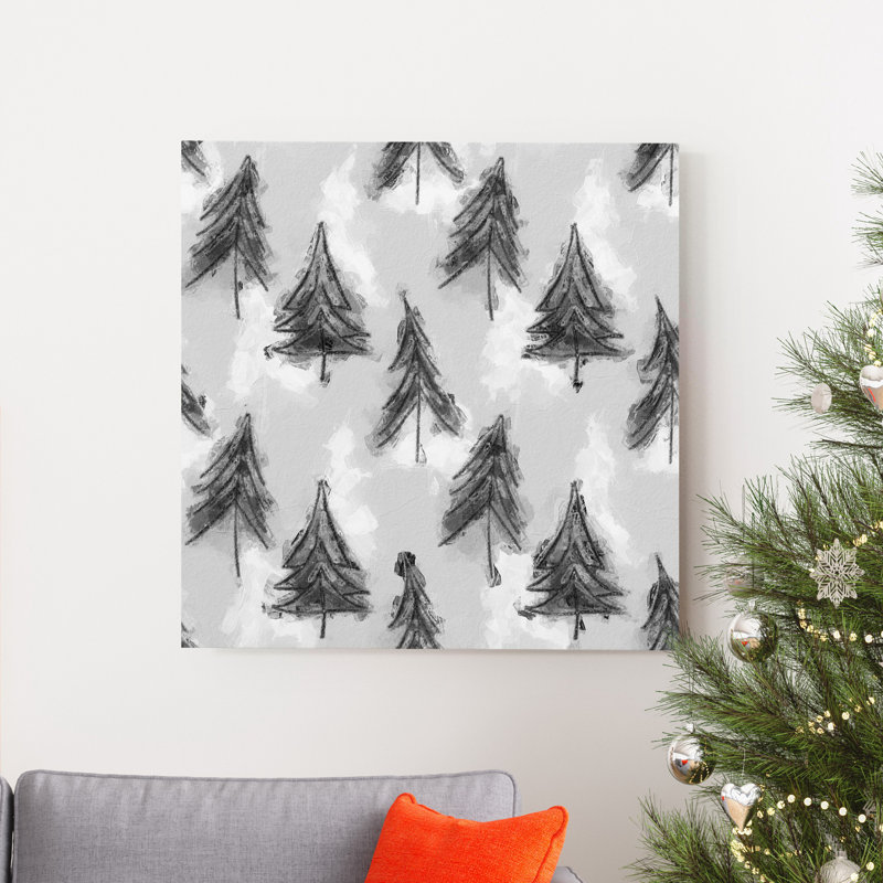 Arbre de Noël brun, reproduction d’art sur toile tendue, H 32 po x l 32 po x P 1 po