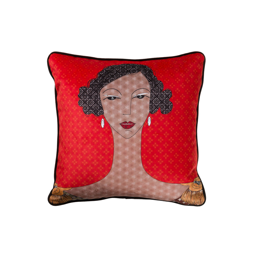 WOMAN VELVET CUSHION 45X13x45 CM