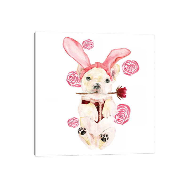 Valentine Puppy I by Melissa Wang - Wrapped Canvas Painting, 93.98cm H x 93.98cm W x 1.91cm D