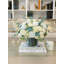 17 Inch Large White Real Touch Rose and Silk Peony Centerpiece with Eucalyptus in Clear Glass Vase, French Country Faux Floral Arrangement for Dining Table and Wedding Decor