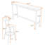 Ensemble de table de salle à manger 4 pièces avec chaises rembourrées et structure en métal pour petits espaces-90234920-90234923