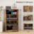 Media Cabinet, 4-Tier Stereo Cabinet, Modern Audio Video Media Stand With Adjustable Shelves, Tempered Glass Doors, And Cable Management (Cabinet)-72392545