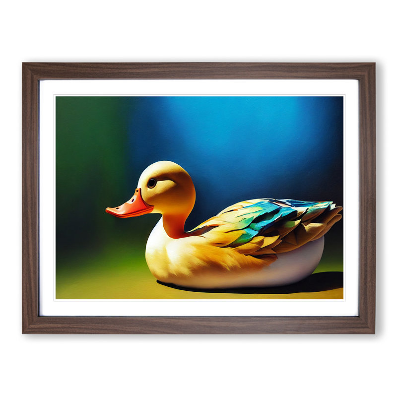 Enthralling Duck - Single Picture Frame Print, 46cm H x 64cm W x 2cm D, Walnut 