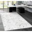 Leather Geometric Area Rug in Silver