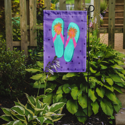 Drapeau de jardin à 2 côtés flip flips mauve