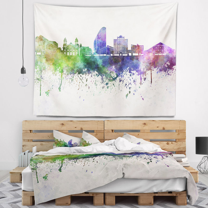 Tapisserie de san jose skyline Cityscape, H 50 po x l 60 po
