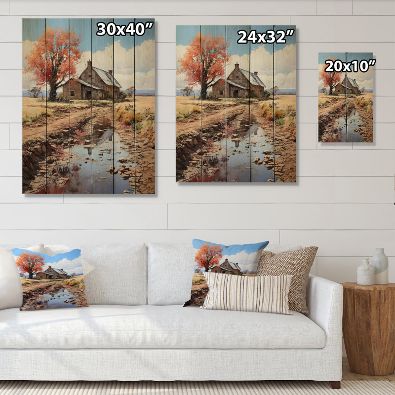 Farmhouse Dreams On Wood Print, H 20 po x l 10 po x P 0,78 po