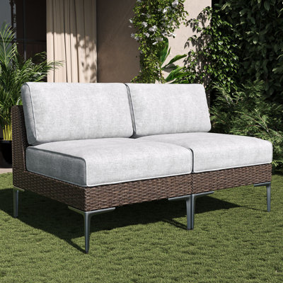 Wicker Outdoor Armless Lounge Chair
