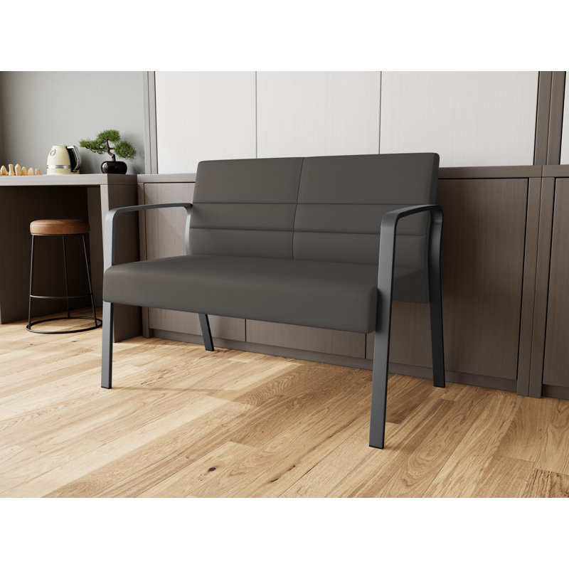 Cadre en métal Waterfall, Tissu Adler Caliente, Gris anthracite