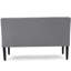 Cadre en bois massif gris de 50 po pour une stabilité à long terme, lin, rehaussement de style moderne avec revêtement en tissu, offrant un design élégant et confortable à votre pièce