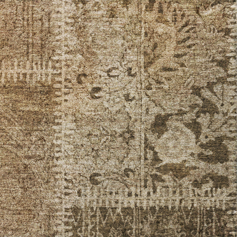 Tapis à poil long de qualité supérieure lavable à la machine ADS635, Brown, 1'8" x 2'6"