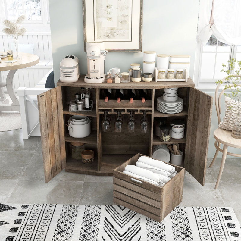 Lexie 47.25'' Bar Cabinet, Reclaimed Oak