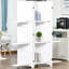 Paravent en bois 4 panneaux 67 po avec 3 tablettes, pliable pour le bureau / chambre à coucher, paravent blanc, bureau / maison