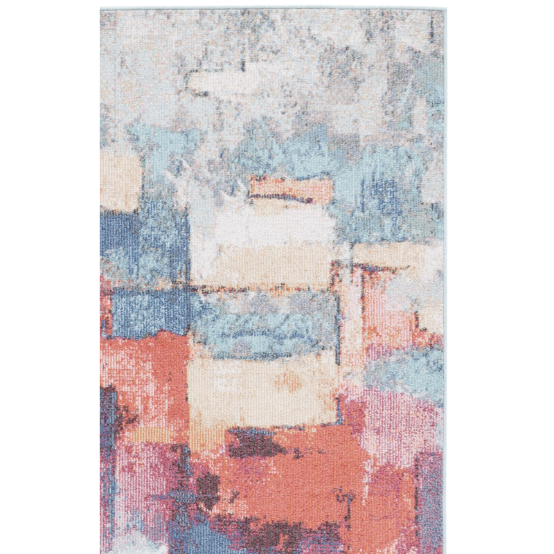 Tapis abstrait rouille / ivoire Styrman, Rectangle 9 pi x 12 pi