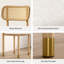 Chaises de salle à manger de style Mid-Century moderne avec siège rembourré et dossier en rotin - Chaises d'appoint à pieds en bois-784759899-784759895