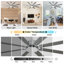 Ventilateur de plafond moderne Synia 72 po avec lumière et télécommande, moteur CC réversible à 6 vitesses, DEL à intensité variable, grand ventilateur de plafond chromé pour salons-395284843