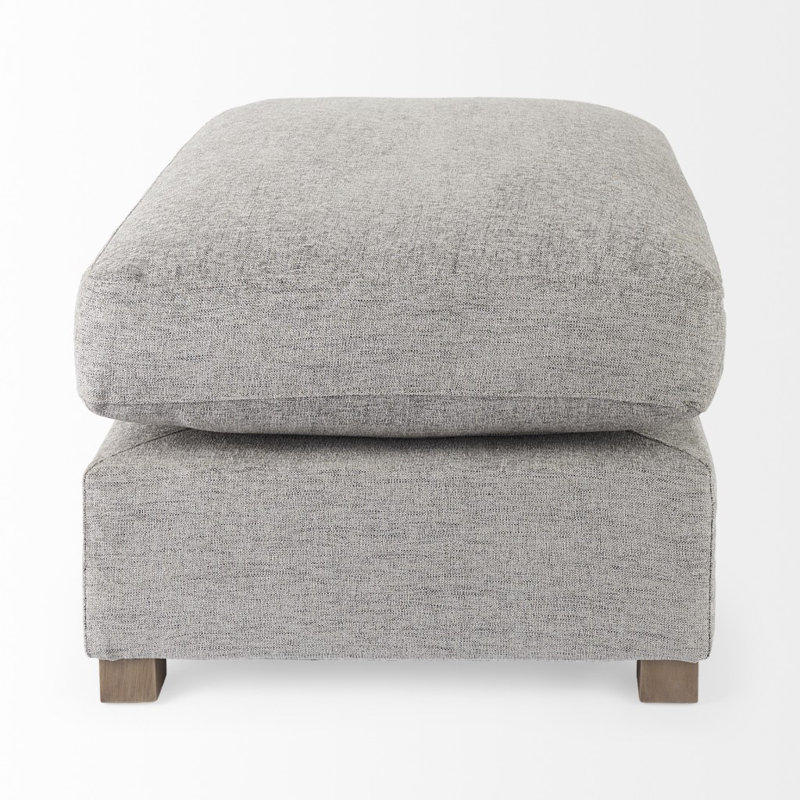 Demi-repose-pieds recouvert de tissu gris clair, Tissu gris