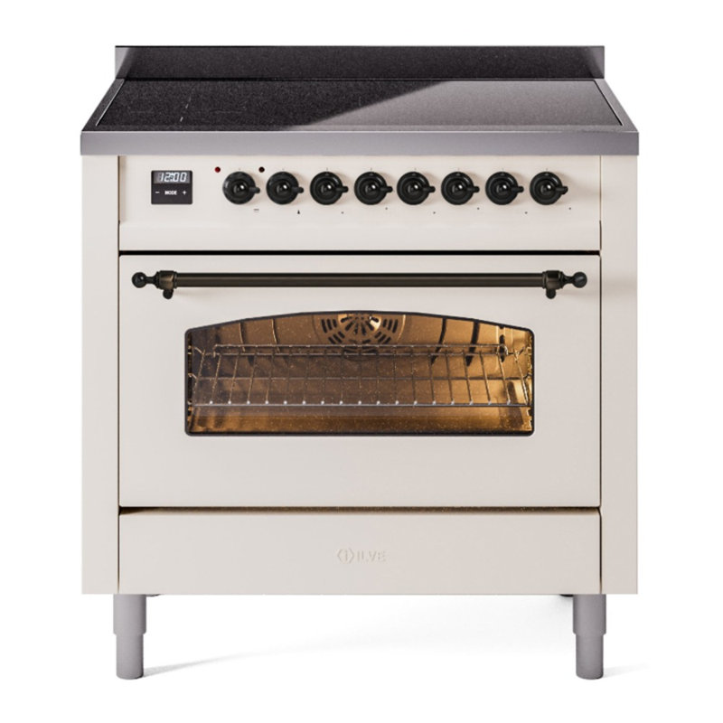 ILVE Nostalgie II 36 in Induction Range, Antique White/Bronze
