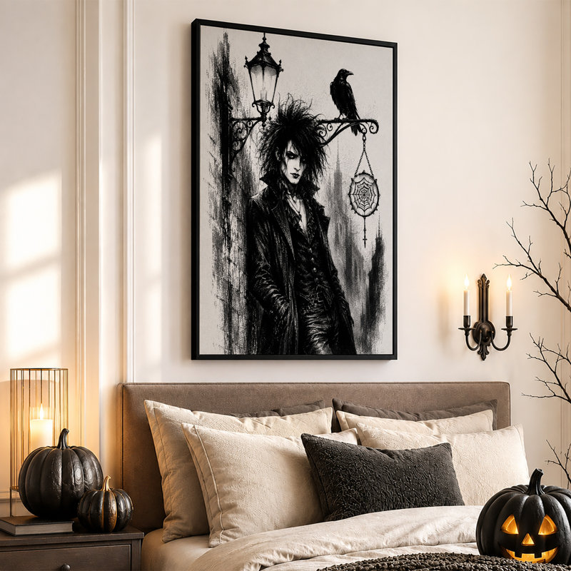 Art mural sur toile noir et blanc, H 30 po x l 20 po