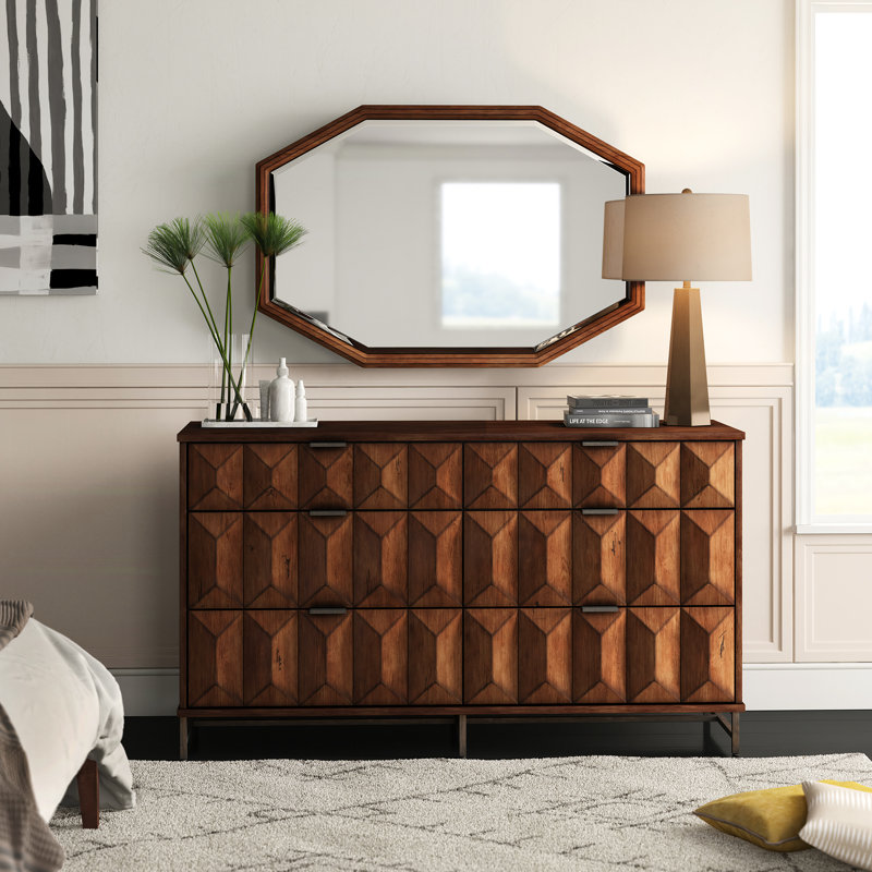 Commode double 6 tiroirs avec miroir Emden