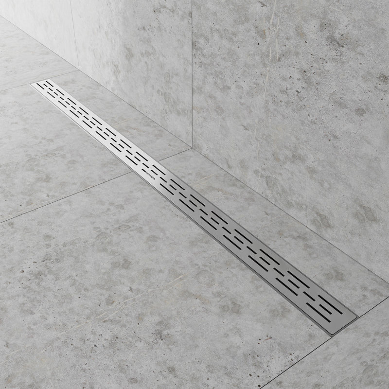 Drain de douche à grille linéaire 48 "avec crépine et crochet de levage - Drain en acier inoxydable moderne pour douches de salle de bain